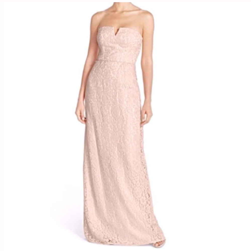Donna Morgan Collection x BHLDN Reese Strapless Notch Neck Lace Gown